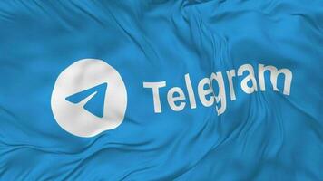 Telegram Flag Seamless Looping Background, Looped Bump Texture Cloth Waving Slow Motion, 3D Rendering video