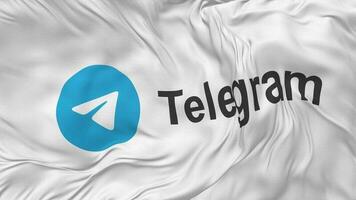 Telegram Flag Seamless Looping Background, Looped Bump Texture Cloth Waving Slow Motion, 3D Rendering video