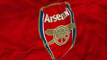 Arsenal Football Club Flag Seamless Looping Background, Looped Bump Texture Cloth Waving Slow Motion, 3D Rendering video