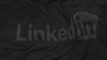 linkedin vlag naadloos looping achtergrond, lusvormige buil structuur kleding golvend langzaam beweging, 3d renderen video