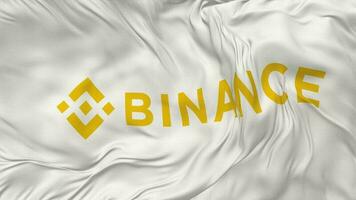 Binance Flag Seamless Looping Background, Looped Bump Texture Cloth Waving Slow Motion, 3D Rendering video