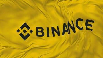 Binance Flag Seamless Looping Background, Looped Bump Texture Cloth Waving Slow Motion, 3D Rendering video