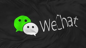 WeChat, Weixin Flag Seamless Looping Background, Looped Bump Texture Cloth Waving Slow Motion, 3D Rendering video