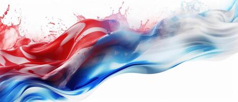 Water Splatter Effect, Water color Splash Paint for Independence day flag. . photo