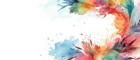 Multicolored splash watercolor template for designs on a white background. . photo