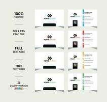 4 color variation modern business card template with white background vector