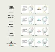 vector elegant 4 color variation modern business card template
