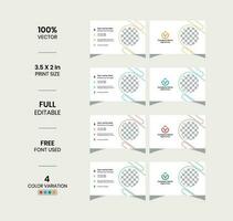 vector elegant 4 color variation modern business card template