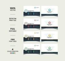 Modern 4 color variation business card template vector