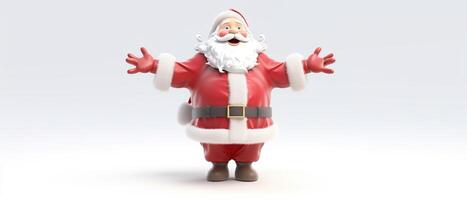 Christmas and New Year background. Pile gift box realistic 3d santa claus. . photo