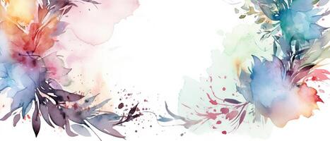 Multicolored splash watercolor template for designs on a white background. . photo