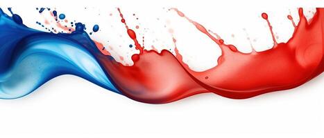 Water Splatter Effect, Water color Splash Paint for Independence day flag. . photo