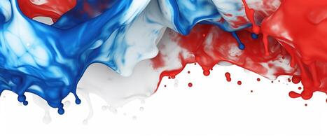 agua salpicar efecto, agua color chapoteo pintar para independencia día bandera. ai generado. foto