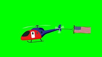 vereinigt Zustände Hubschrauber bringen Flagge zum Unabhängigkeit Tag Feier video