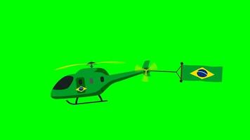 Brasil helicóptero trazer bandeira para independência dia celebração video