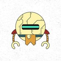 dibujos animados linda robot vector icono ilustración en amarillo color. futuro Ciencias tecnología concepto. prima vector aislado en plano dibujos animados estilo. adecuado para iconos, pegatinas, juegos y gráfico elementos.