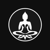 Logo of Yoga. Lotus flower logo with human silhouette. . photo