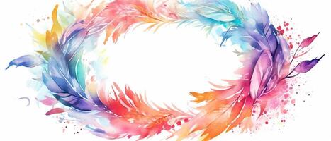 Multicolored splash watercolor template for designs on a white background. . photo