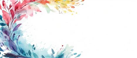 Multicolored splash watercolor template for designs on a white background. . photo