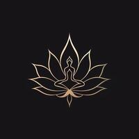 Logo of Yoga. Lotus flower logo with human silhouette. . photo