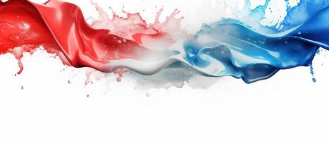 Water Splatter Effect, Water color Splash Paint for Independence day flag. . photo