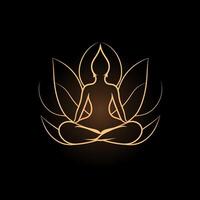 Logo of Yoga. Lotus flower logo with human silhouette. . photo