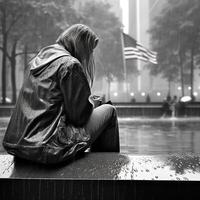 911 patriotic day. September 11 Memorial, ground zero. We will never forget. . photo