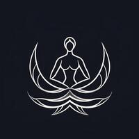 Logo of Yoga. Lotus flower logo with human silhouette. . photo