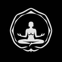 Logo of Yoga. Lotus flower logo with human silhouette. . photo