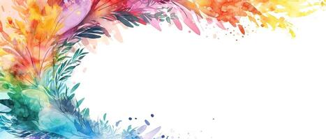 Multicolored splash watercolor template for designs on a white background. . photo