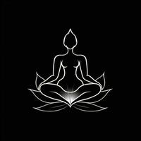 Logo of Yoga. Lotus flower logo with human silhouette. . photo