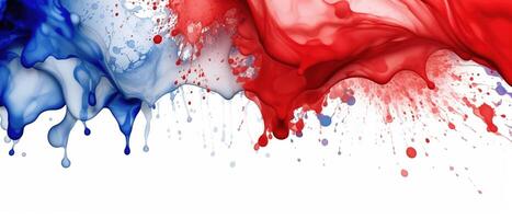 Water Splatter Effect, Water color Splash Paint for Independence day flag. . photo