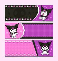 Cute Bunny Character Banner Set vector