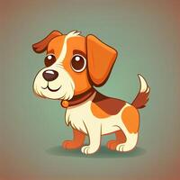 Jack Russell dog digital art cartoon drawing. Animal and pet concept. Portrait illustration. photo