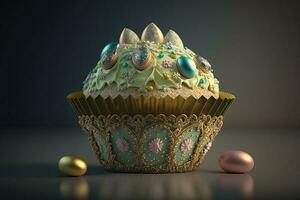Festive Easter cake. ai generation photo