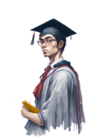 acuarela graduación clipart ai generativo png