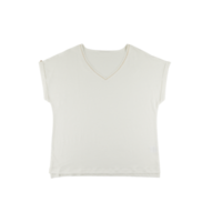 col en v manche courte T-shirt avec Couper en dehors isolé sur Contexte transparent png