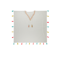 Square V-neck sweater with rainbow with cut out isolated on background transparent png