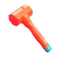 hammer in 3D style trending color palette with png