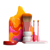 acrílico pintar cepillo en 3d estilo tendencias color paleta con generativo ai png