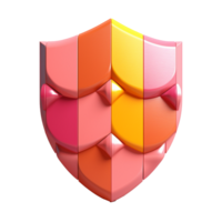 escudo dentro 3d estilo tendendo cor paleta com generativo ai png
