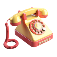 Vintage ▾ telefono nel 3d stile trend colore tavolozza con generativo ai png