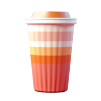 paper cup in 3D style trending color palette with png