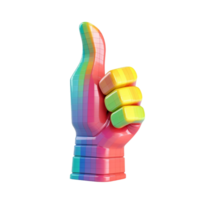 thumbs up in 3D style trending color palette with png