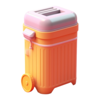 rubbish bin in 3D style trending color palette with png