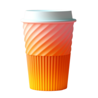 paper cup in 3D style trending color palette with png