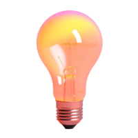 light bulb in 3D style trending color palette with png
