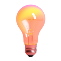 light bulb in 3D style trending color palette with png