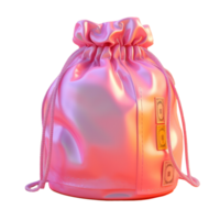 money bag in 3D style trending color palette with png