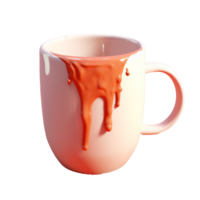 hot coffee mug in 3D style trending color palette with png